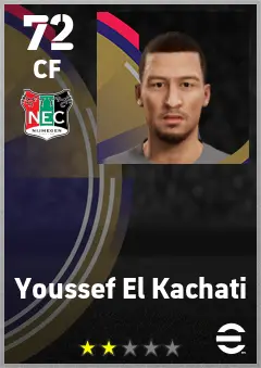 Youssef El Kachati eFootball 2026 player card — 72 OVR CF