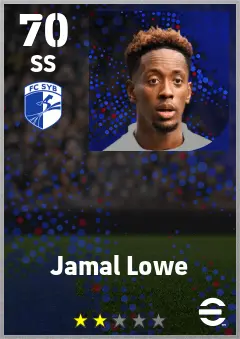 Jamal Lowe eFootball 2026 player card — 70 OVR SS