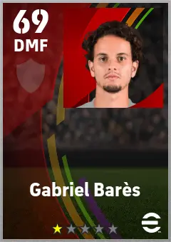 Gabriel Bares eFootball 2026 player card — 69 OVR DMF
