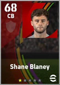 Shane Blaney eFootball 2026 player card — 68 OVR CB