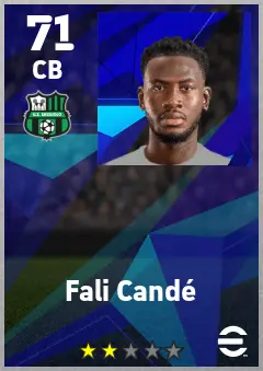 Fali Cande eFootball 2026 player card — 71 OVR CB