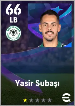 Yasir Subasi eFootball 2026 player card — 66 OVR LB