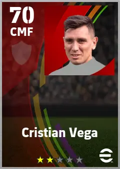 Cristian Vega eFootball 2026 player card — 70 OVR CMF