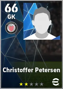 Christoffer Petersen eFootball 2026 player card — 66 OVR GK
