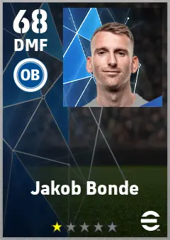 Jakob Bonde eFootball 2026 player card — 68 OVR DMF