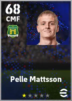 Pelle Mattsson eFootball 2026 player card — 68 OVR CMF