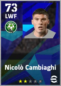 Nicolo Cambiaghi eFootball 2026 player card — 73 OVR LWF