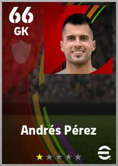Andres Perez eFootball 2026 player card — 66 OVR GK