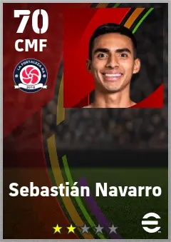 Sebastian Navarro eFootball 2026 player card — 70 OVR CMF