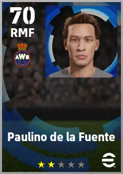 Paulino de la Fuente eFootball 2026 player card — 70 OVR RMF