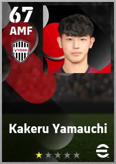Kakeru Yamauchi eFootball 2026 player card — 67 OVR AMF