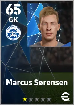 Marcus Sorensen eFootball 2026 player card — 65 OVR GK