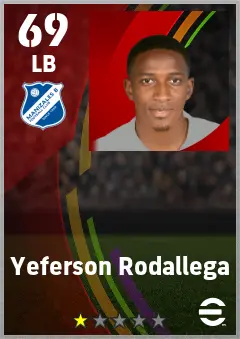 Yeferson Rodallega eFootball 2026 player card — 69 OVR LB