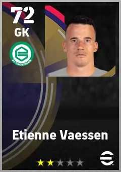 Etienne Vaessen eFootball 2026 player card — 72 OVR GK