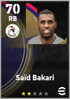 Said Bakari eFootball 2026 player card — 70 OVR RB