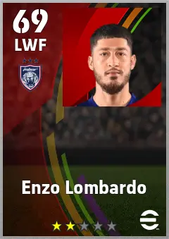 Enzo Lombardo eFootball 2026 player card — 69 OVR LWF