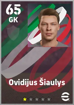 Ovidijus Siaulys eFootball 2026 player card — 65 OVR GK