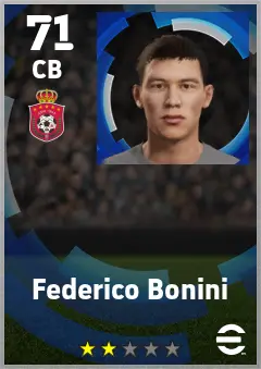 Federico Bonini eFootball 2026 player card — 71 OVR CB