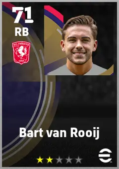 Bart van Rooij eFootball 2026 player card — 71 OVR RB