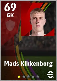 Mads Kikkenborg eFootball 2026 player card — 69 OVR GK