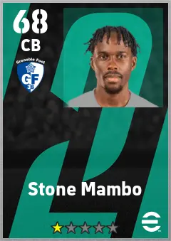 Stone Mambo eFootball 2026 player card — 68 OVR CB