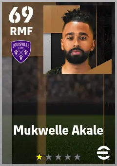 Mukwelle Akale eFootball 2026 player card — 69 OVR RMF