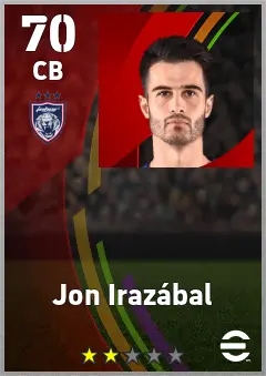 Jon Irazabal eFootball 2026 player card — 70 OVR CB