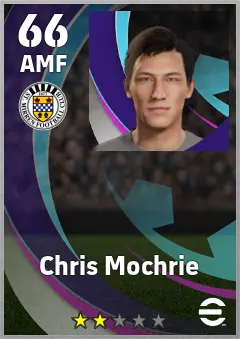 Chris Mochrie eFootball 2026 player card, 66 OVR AMF