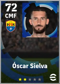 Oscar Sielva eFootball 2026 player card — 72 OVR CMF