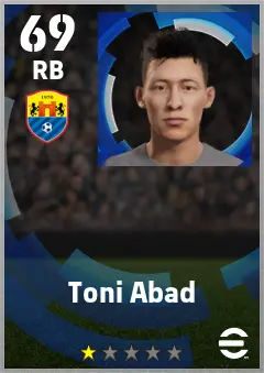 Toni Abad eFootball 2026 player card — 69 OVR RB