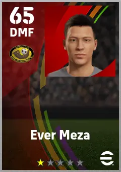 Ever Meza eFootball 2026 player card — 65 OVR DMF