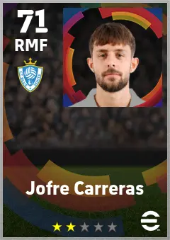 Jofre Carreras eFootball 2026 player card — 71 OVR RMF