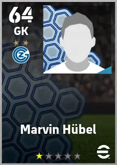 Marvin Hubel eFootball 2026 player card, 64 OVR GK