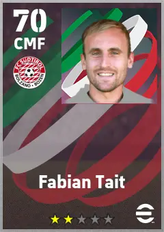 Fabian Tait eFootball 2026 player card — 70 OVR CMF
