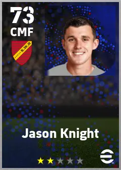 Jason Knight eFootball 2026 player card — 73 OVR CMF