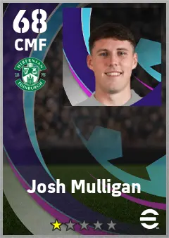 Josh Mulligan eFootball 2026 player card — 68 OVR CMF