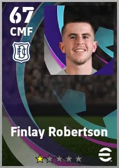 Finlay Robertson eFootball 2026 player card — 67 OVR CMF
