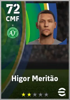 Higor Meritao eFootball 2026 player card — 72 OVR CMF