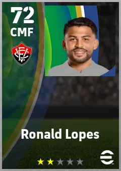 Ronald Lopes eFootball 2026 player card — 72 OVR CMF
