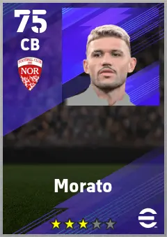 Morato eFootball 2026 player card — 75 OVR CB