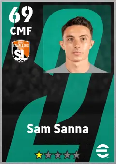 Sam Sanna eFootball 2026 player card — 69 OVR CMF