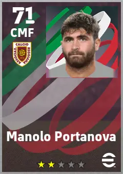 Manolo Portanova eFootball 2026 player card — 71 OVR CMF