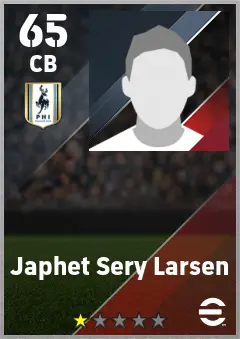 Japhet Sery Larsen eFootball 2026 player card — 65 OVR CB