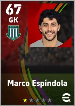 Marco Espindola eFootball 2026 player card — 67 OVR GK