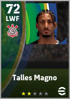 Talles Magno eFootball 2026 player card — 72 OVR LWF