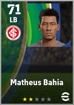 Matheus Bahia eFootball 2026 player card — 71 OVR LB