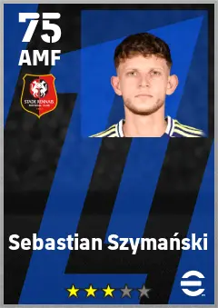 Sebastian Szymanski eFootball 2026 player card — 75 OVR AMF