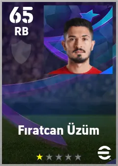 Firatcan Uzum eFootball 2026 player card — 65 OVR RB