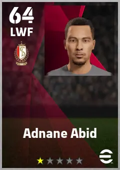 Adnane Abid eFootball 2026 player card — 64 OVR LWF