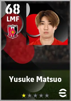 Yusuke Matsuo eFootball 2026 player card — 68 OVR LMF